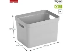 Sunware Aufbewahrungsboxen^Sigma home 4er-Set 18L Aufbewahrungsbox - grau