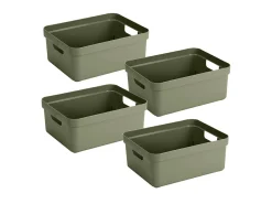 Sunware Aufbewahrungsboxen^Sigma home 4er-Set 24L Aufbewahrungsbox - dunkelgrün