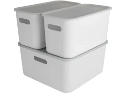 Sunware Aufbewahrungsboxen-Sigma home 3er-Set cube boxen mit Deckel - weiß