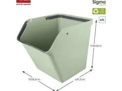 Sunware Sigma home 2er-Set 60L Sortiereinheit + deckel - grün< Aufbewahrungsboxen