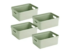 Sunware Sigma home 4er-Set 24L Aufbewahrungsbox - grün< Aufbewahrungsboxen