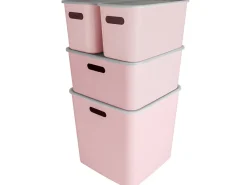 Sunware Aufbewahrungsboxen^Sigma home 4er-Set cube boxen mit Deckel - rosa