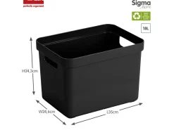 Sunware Sigma home 4er-Set 18L Aufbewahrungsbox - schwarz< Aufbewahrungsboxen