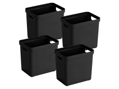 Sunware Aufbewahrungsboxen^Sigma home 4er-Set 25L Aufbewahrungsbox - schwarz