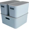 Sunware Aufbewahrungsboxen-Sigma home 3er-Set cube boxen mit Deckel - blau