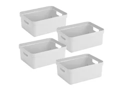 Sunware Aufbewahrungsboxen-Sigma home 4er-Set 24L Aufbewahrungsbox - weiß