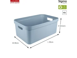Sunware Aufbewahrungsboxen-Sigma home 2er-Set 45L Aufbewahrungsbox - blau