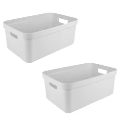 Sunware Sigma home 2er-Set 45L Aufbewahrungsbox - weiß< Aufbewahrungsboxen