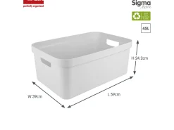 Sunware Sigma home 2er-Set 45L Aufbewahrungsbox - weiß< Aufbewahrungsboxen