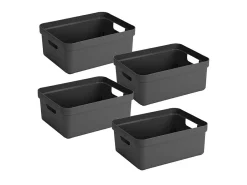 Sunware Sigma home 4er-Set 24L Aufbewahrungsbox - anthrazit< Aufbewahrungsboxen