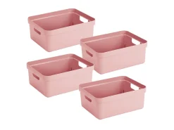 Sunware Aufbewahrungsboxen-Sigma home 4er-Set 24L Aufbewahrungsbox - rosa