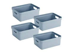 Sunware Aufbewahrungsboxen-Sigma home 4er-Set 24L Aufbewahrungsbox - blau