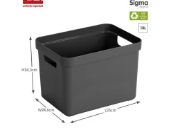 Sunware Aufbewahrungsboxen-Sigma home 4er-Set 18L Aufbewahrungsbox - anthrazit