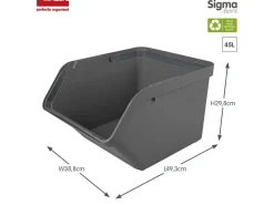 Sunware Sigma home 2er-Set 45L Sortiereinheit + deckel - antrazit< Aufbewahrungsboxen
