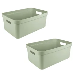 Sunware Sigma home 2er-Set 45L Aufbewahrungsbox - grün< Aufbewahrungsboxen