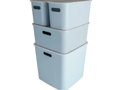Sunware Aufbewahrungsboxen-Sigma home 4er-Set cube boxen mit Deckel - blau