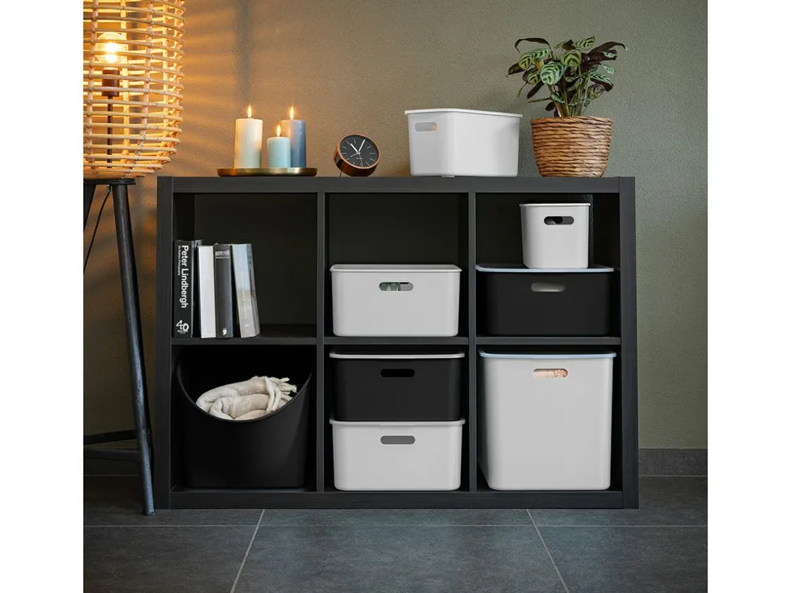 Sunware Aufbewahrungsboxen^Sigma home 3er-Set cube boxen mit Deckel - schwarz