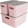 Sunware Sigma home 3er-Set cube boxen mit Deckel - rosa< Aufbewahrungsboxen