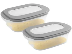 Sunware Schüssel & Schalen^Sigma home 2er-Set Käse Aufschnittdose mit Tablett - Grey