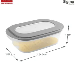 Sunware Schüssel & Schalen^Sigma home 2er-Set Käse Aufschnittdose mit Tablett - Grey
