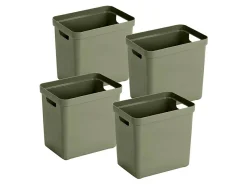 Sunware Aufbewahrungsboxen-Sigma home 4er-Set 25L Aufbewahrungsbox - dunkel grün