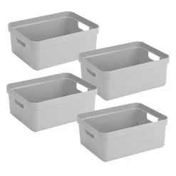 Sunware Aufbewahrungsboxen^Sigma home 4er-Set 24L Aufbewahrungsbox - grau
