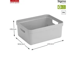 Sunware Aufbewahrungsboxen^Sigma home 4er-Set 24L Aufbewahrungsbox - grau