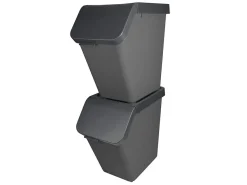Sunware Abfalleimer^Sigma home 2er-Set 40 Liter Sortiereinheit - Anthracite