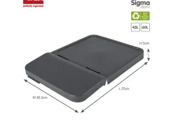 Sunware Aufbewahrungsboxen-sigma home 45/60L Anthracite Sortiereinheit Deckel - 4 St