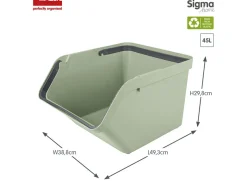 Sunware Aufbewahrungsboxen^Sigma Home 45L Green Sortiereinheit met Deckel - 2 Stück