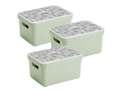 Sunware Sigma Home 13L Green Triangel Aufbewahrungsbox - 3 Stück< Aufbewahrungsboxen