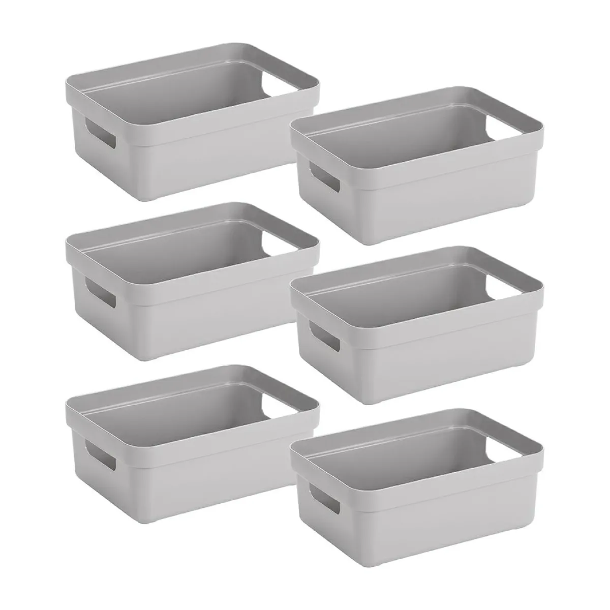 Sunware Sigma home 9L Set von 4 Aufbewahrungsboxen - Grey< Aufbewahrungsboxen