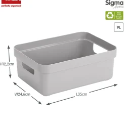 Sunware Sigma home 9L Set von 4 Aufbewahrungsboxen - Grey< Aufbewahrungsboxen