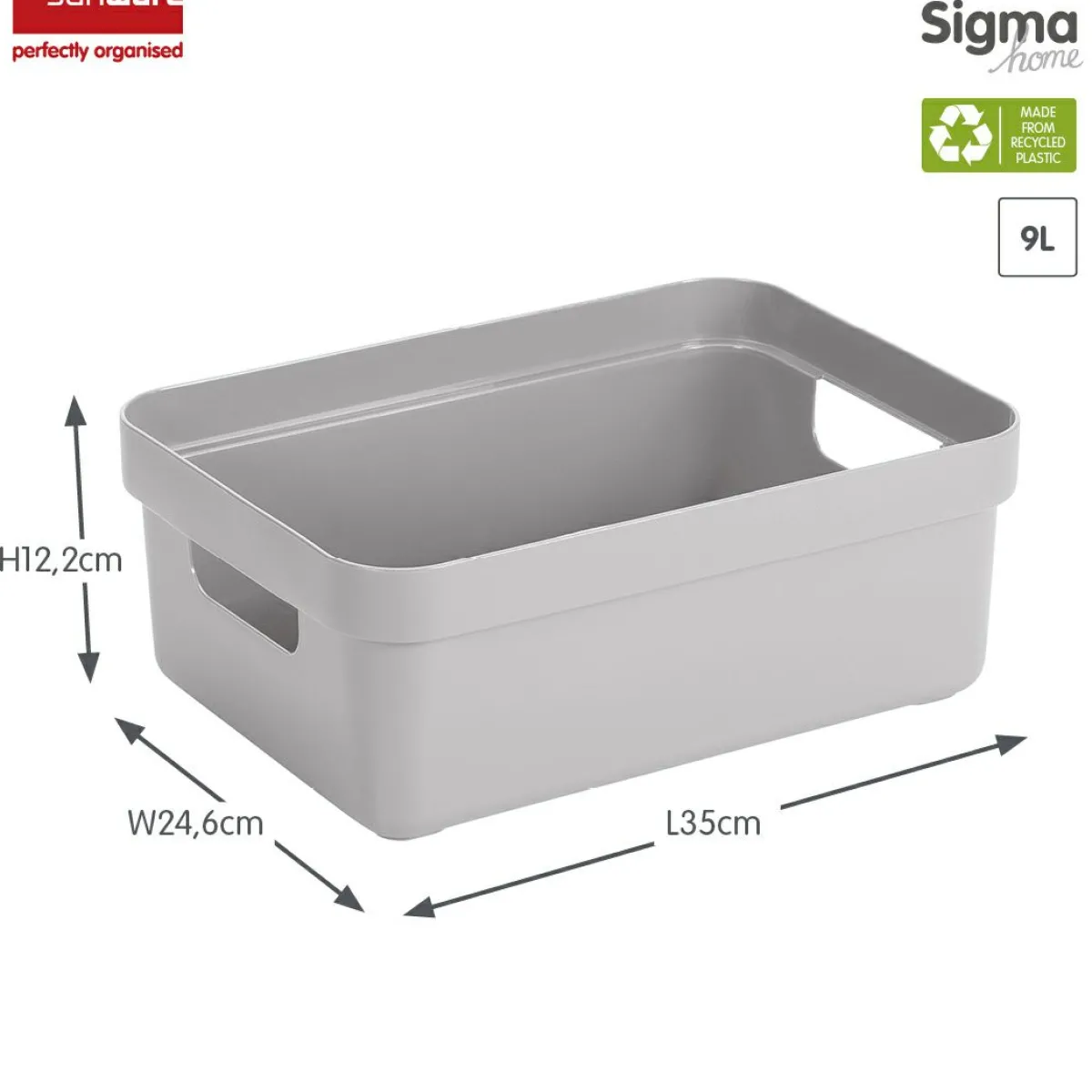 Sunware Sigma home 9L Set von 4 Aufbewahrungsboxen - Grey< Aufbewahrungsboxen