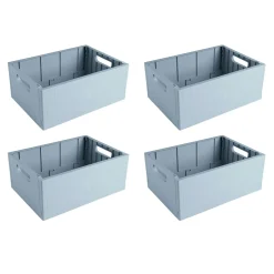Sunware Klappboxen-Sigma home 13L Set von 4 Faltkisten - Blue