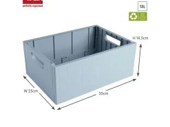 Sunware Klappboxen-Sigma home 13L Set von 4 Faltkisten - Blue