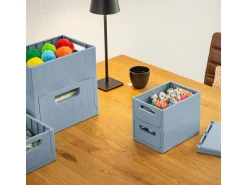 Sunware Klappboxen-Sigma home 13L Set von 4 Faltkisten - Blue