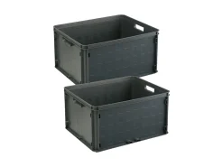 Sunware Klappboxen^Square 52 Liter Anthracite geschlossene Box - Set von 2