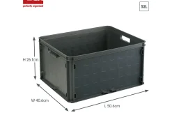 Sunware Klappboxen^Square 52 Liter Anthracite geschlossene Box - Set von 2
