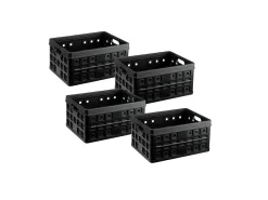 Sunware Klappboxen-Square 32 Liter Black Klappbox - Set von 4