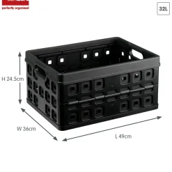 Sunware Klappboxen-Square 32 Liter Black Klappbox - Set von 4