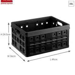 Sunware Klappboxen^Square 32 Liter Klappbox - Black
