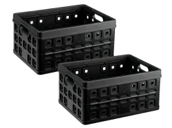 Sunware Square 32 Liter Set von 2 Klappboxen - Black< Aufbewahrungsboxen
