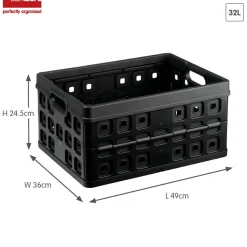 Sunware Square 32 Liter Set von 2 Klappboxen - Black< Aufbewahrungsboxen