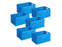 Sunware Aufbewahrungsboxen^Square 46 Liter Set von 6 Klappboxen - Blue