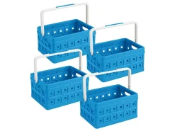 Sunware Square 24 Liter Set von 4 Klappboxen mit Griff - Blue< Aufbewahrungsboxen
