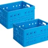Sunware Aufbewahrungsboxen-Square 32 Liter Set von 2 Klappboxen - Blue