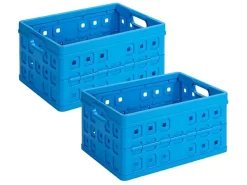 Sunware Aufbewahrungsboxen-Square 32 Liter Set von 2 Klappboxen - Blue