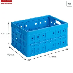 Sunware Aufbewahrungsboxen-Square 32 Liter Set von 2 Klappboxen - Blue
