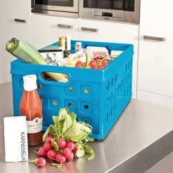 Sunware Aufbewahrungsboxen-Square 32 Liter Set von 2 Klappboxen - Blue